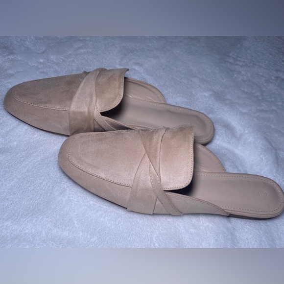 LAICIGO Women's Flat Mules Closed Square Toe Backless Slip on Suede Loaf… - Picture 6 of 10